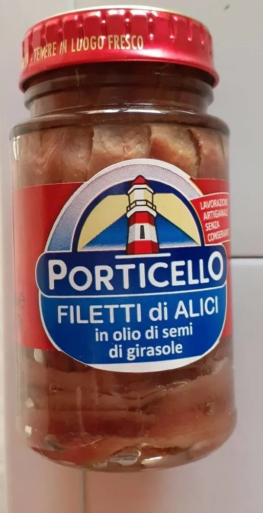 filetti di alici in olio di girasole