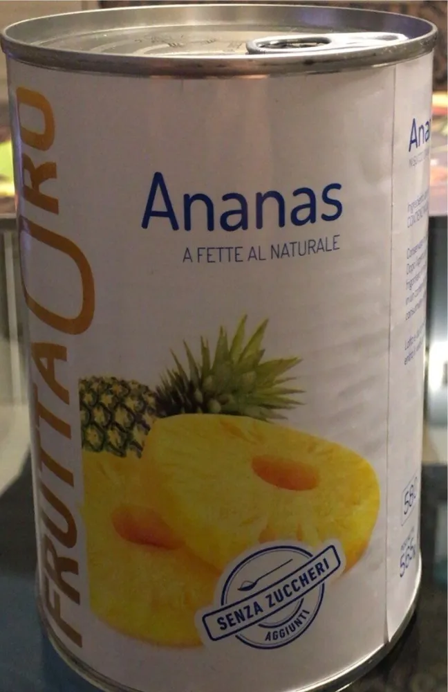 Ananas a fette al naturale