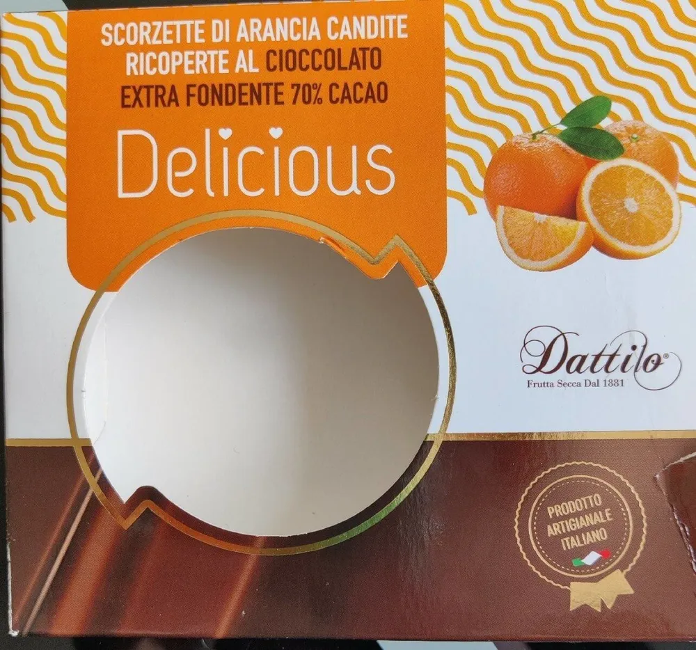 Scorzette di arancia candite ricoperte al cioccolato extra fondente 70% cacao