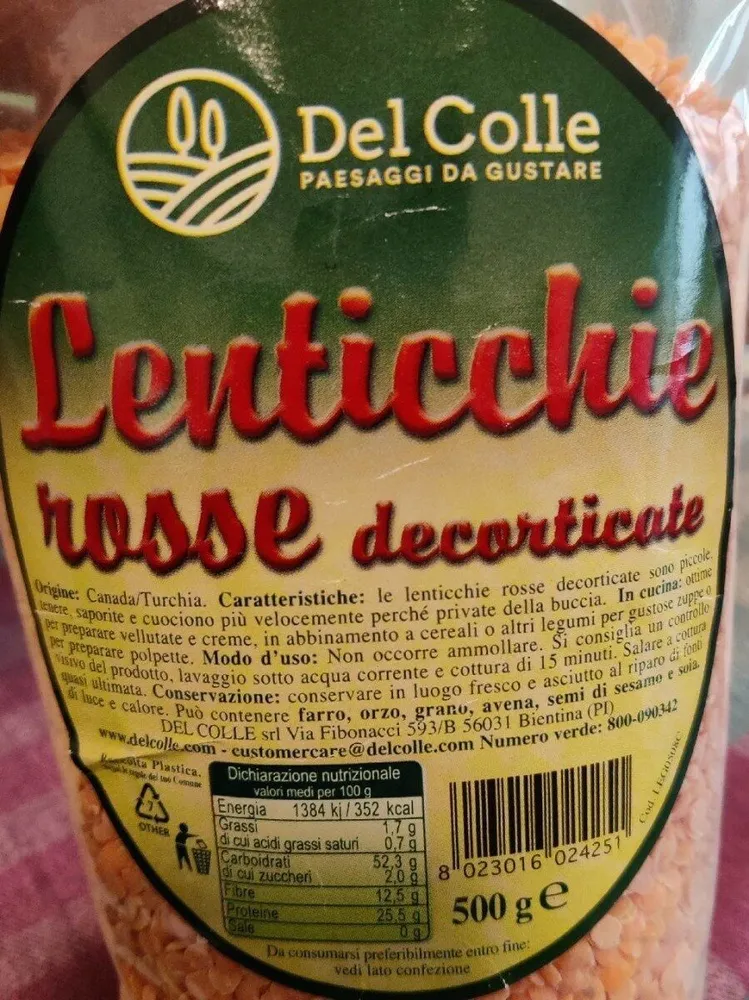 Lenticchie rosse decorticate