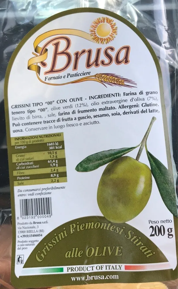 Grissini Piemontesi Stirati alle Olive