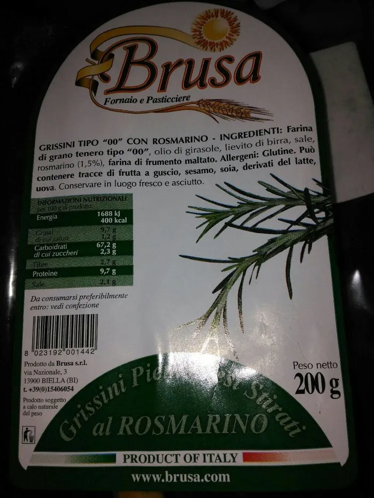 Gressin artisanal romarin