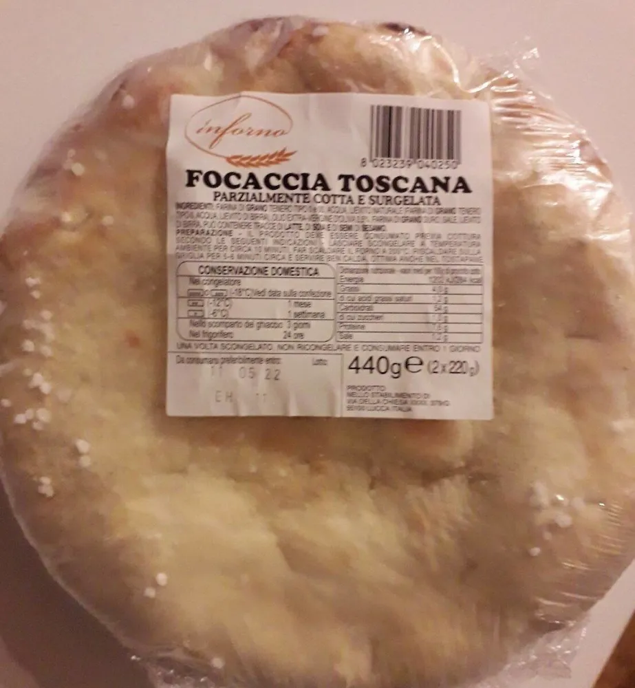 Focaccia Toscana surgelata