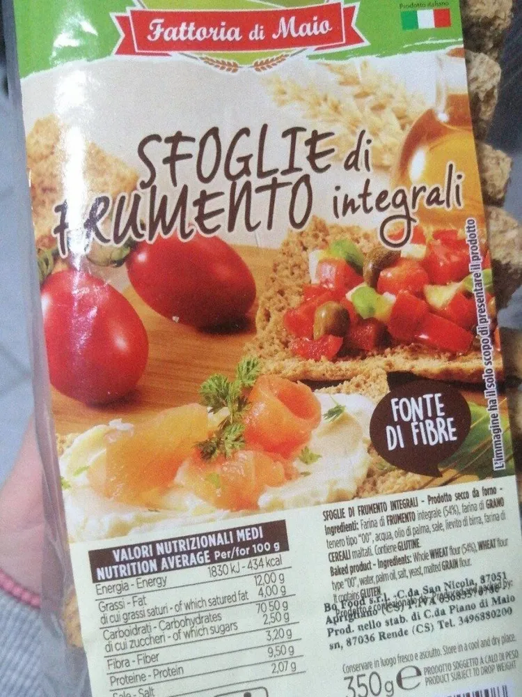 Sfoglie di frumento integrali