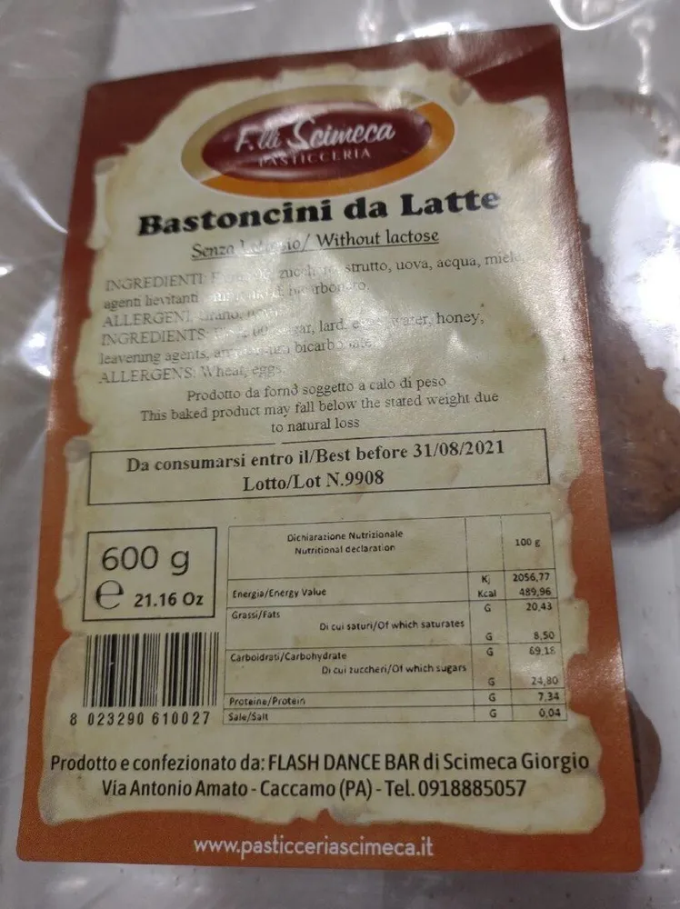 Bastoncini da latte