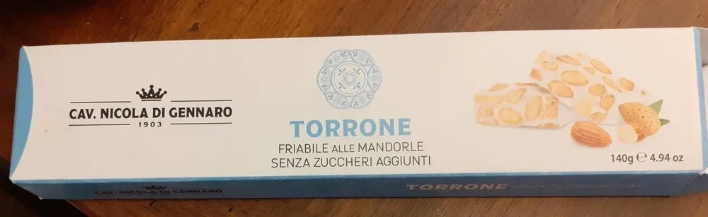 Torrone friabile mandorle senza zuccheri aggiunti
