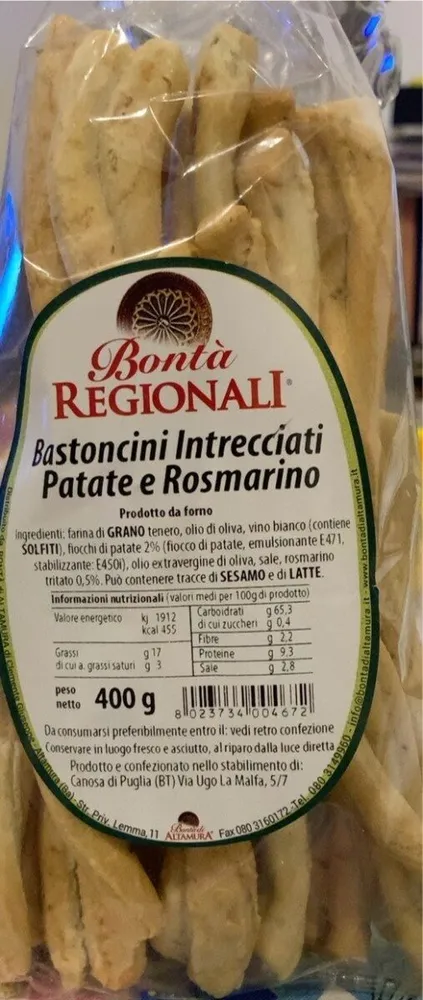 Bastoncini intrecciati patate e rosmarino