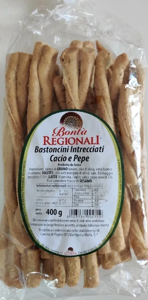 Bastoncini intrecciati cacio e pepe
