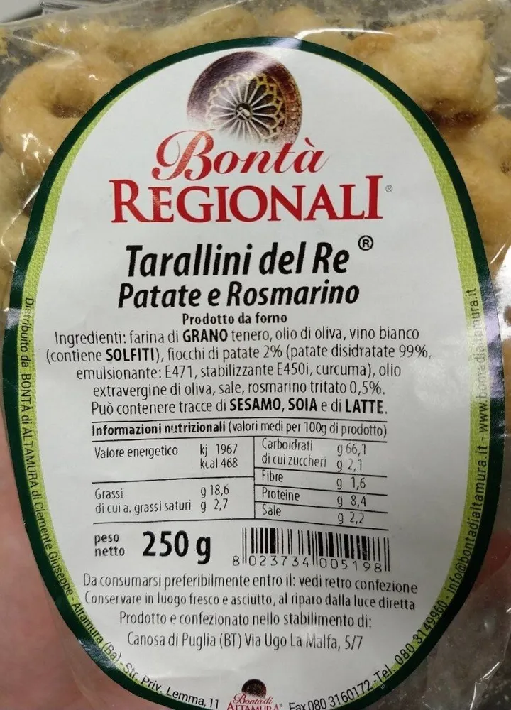 Tarallini del Re Patate e Rosmarino