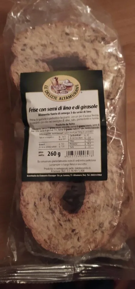 Frise con semi di lino e di girasole