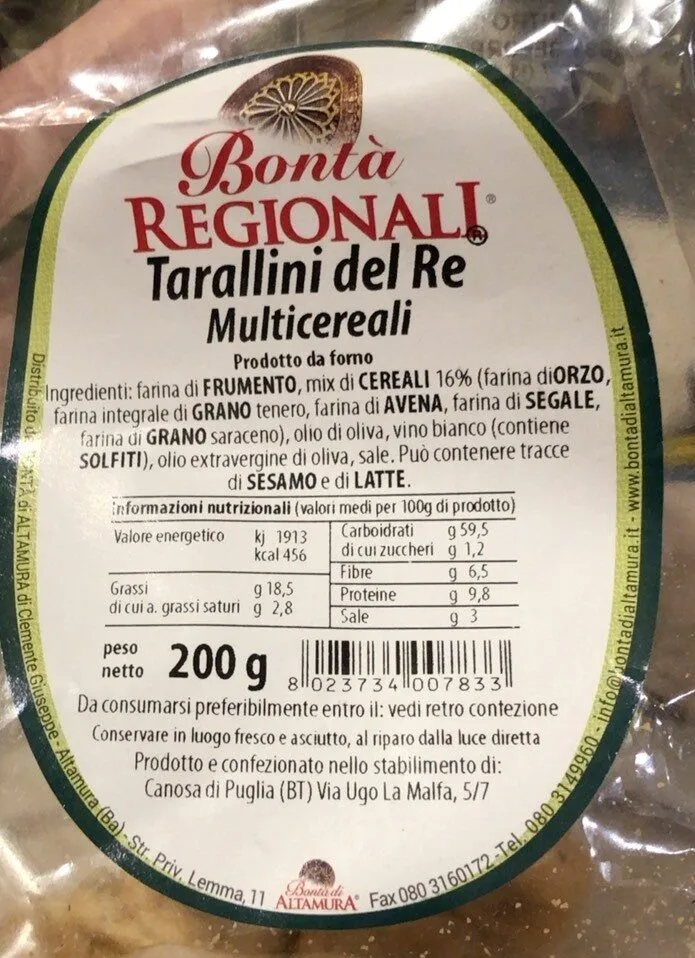 Tarallini del re multicereali