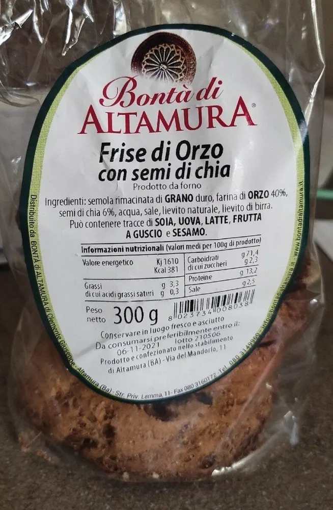 Frise di orzo con semi di Chia