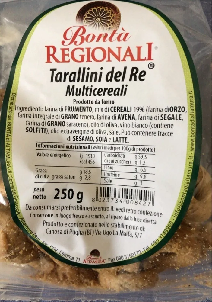 Taralli del re multicereali