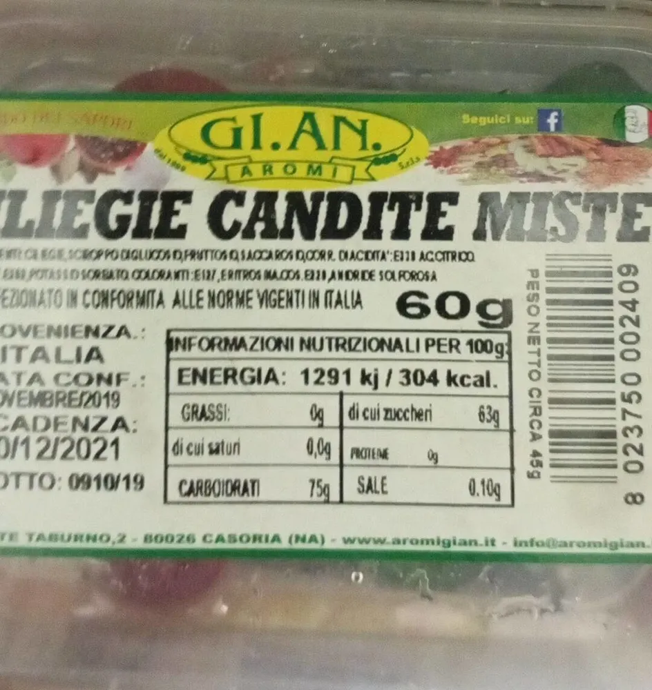 Ciliegie candite miste
