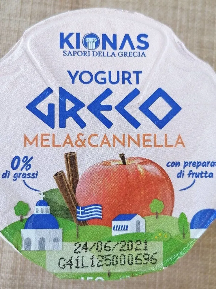yogurt greco, mela e cannella