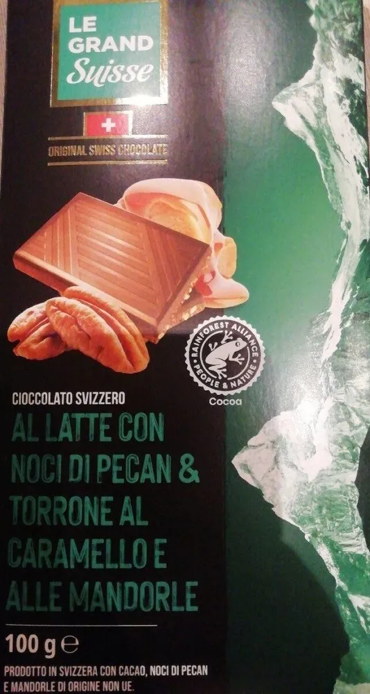 Cioccolato Svizzero al latte con noci e caramello