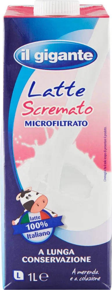 Latte scremato microfiltrato a lunga conservazione