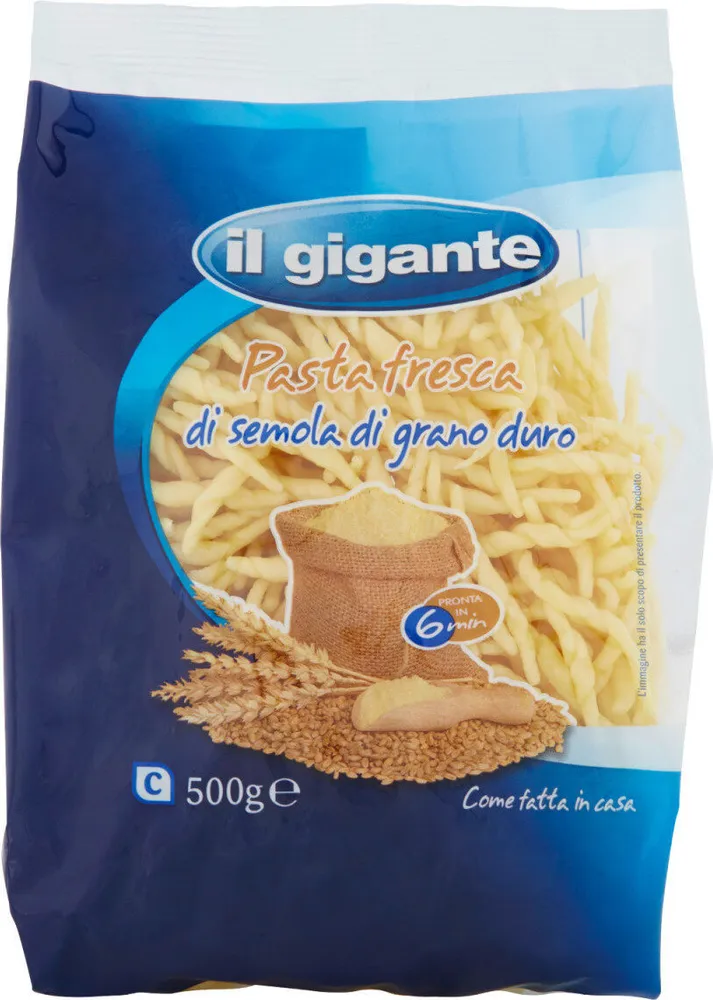 Pasta fresca di semola di grano duro trofie
