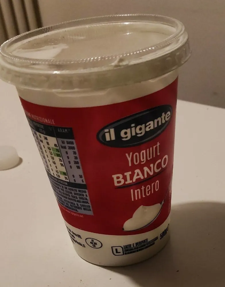 Yogurt intero bianco