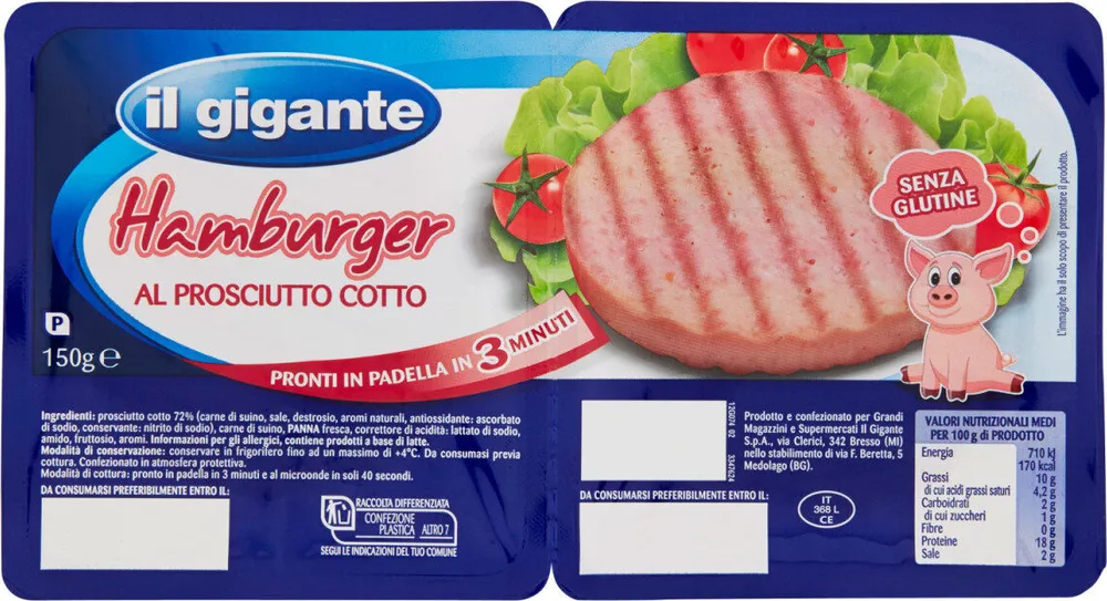 Hamburge al prosciutto cotto