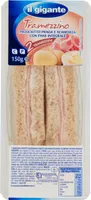Tramezzino prosciutto praga e scamorza con pane