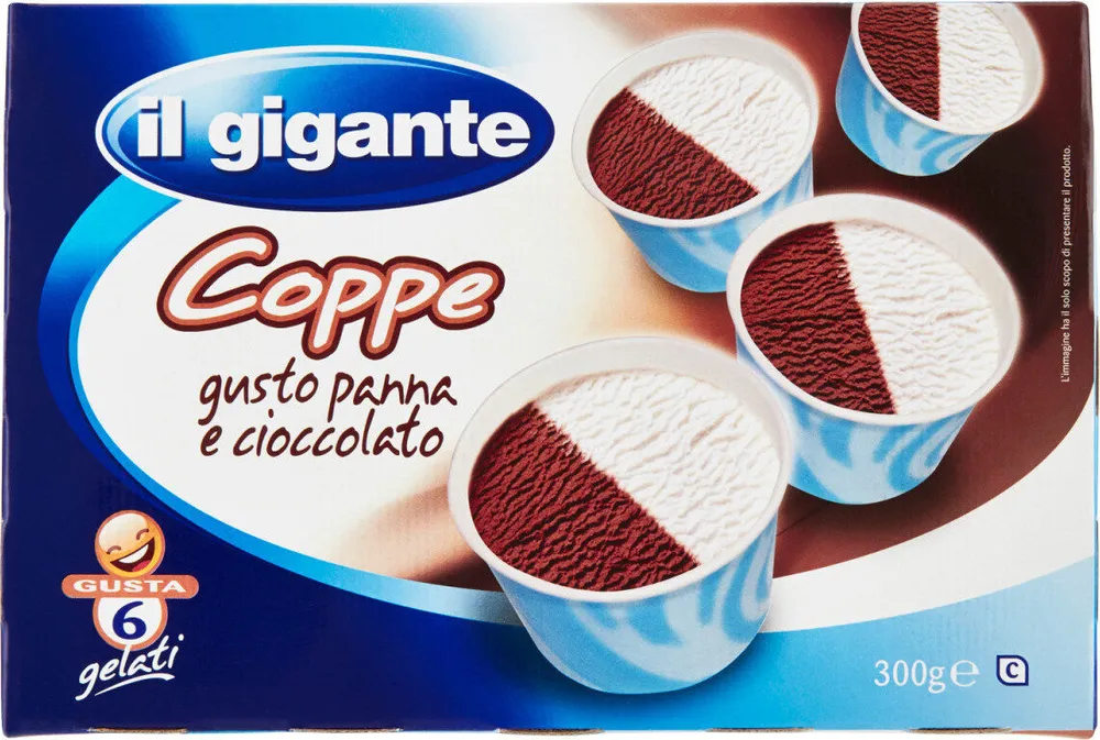 Coppe gusto panna e cioccolato