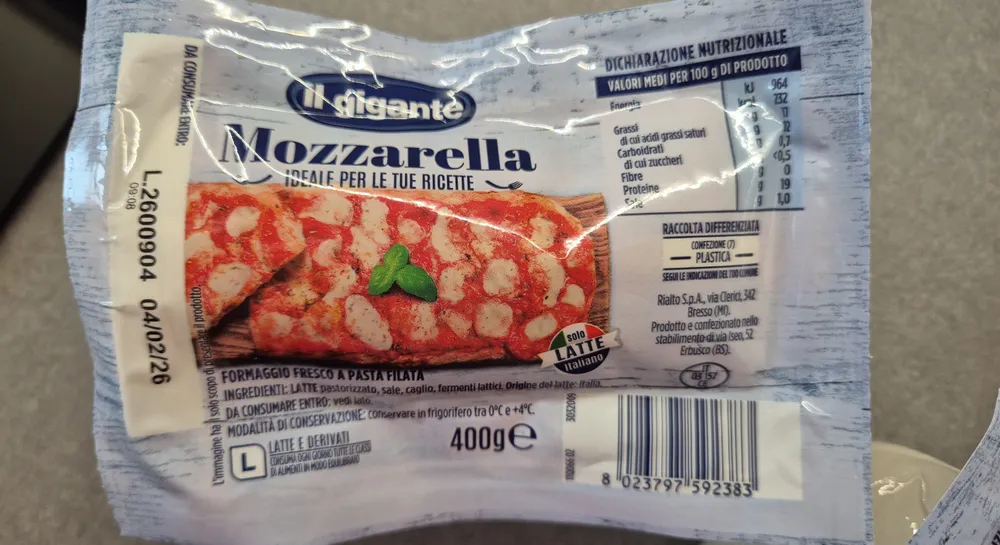Mozzarella per Pizza Il Gigante