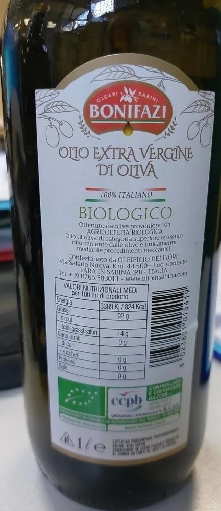 Olio extra vergine biologico