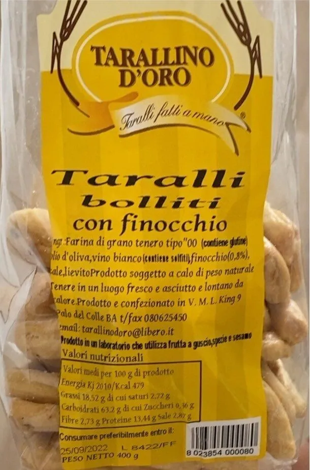 Taralli bolliti con finocchio