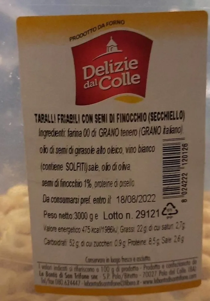 Taralli friabili con semi di finocchio