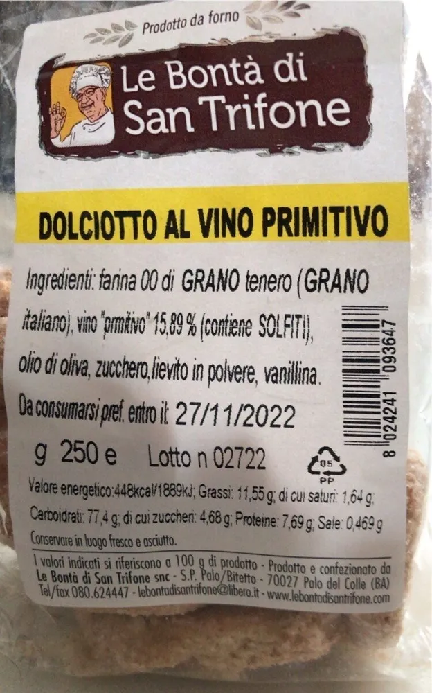 Dolciotto al vino primitivo