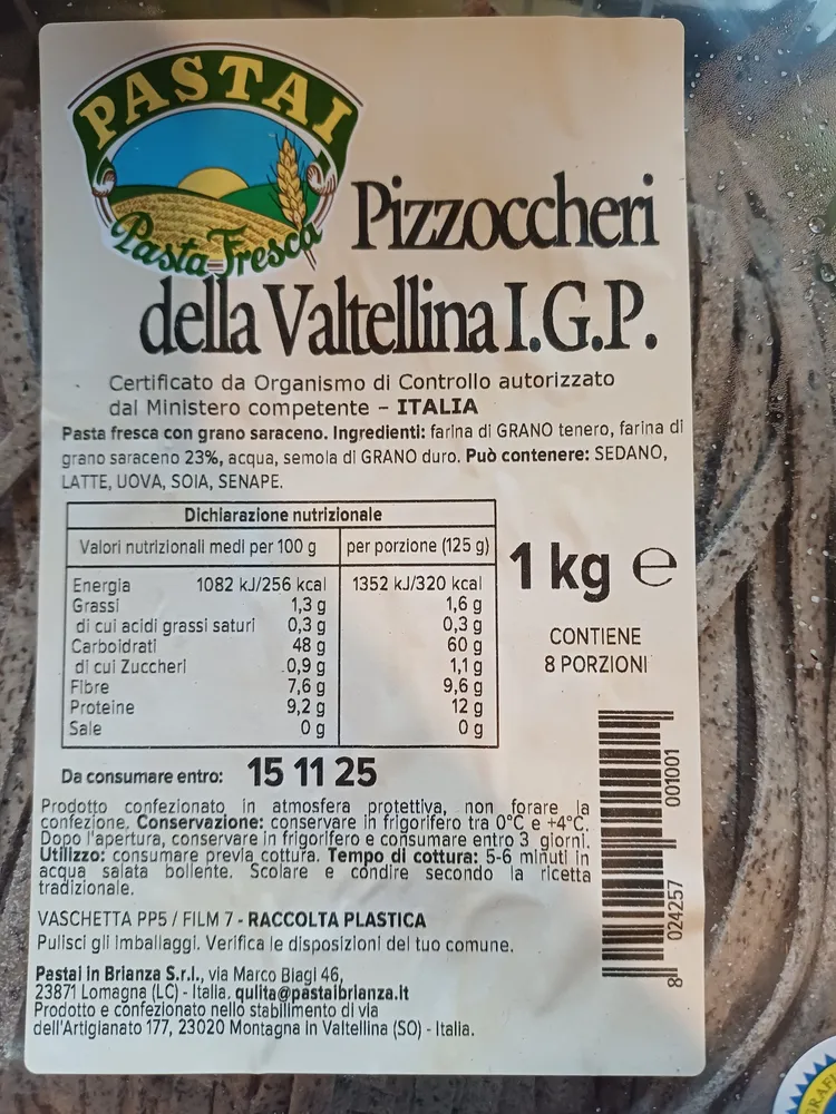 Pizzoccheri della Valtellina igp