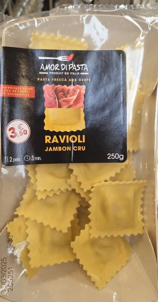 Ravioli jambon cru