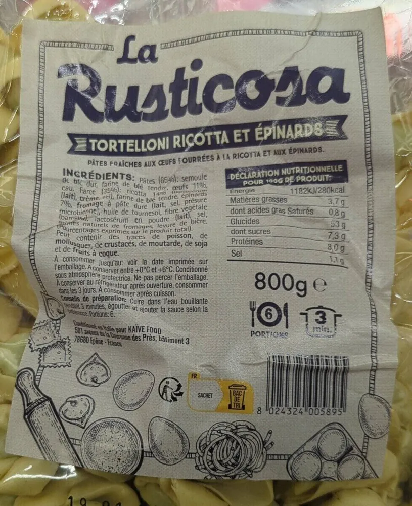 Tortellini ricotta et épinard