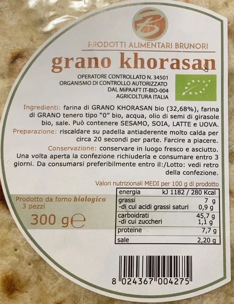 Piadini grano khorasan