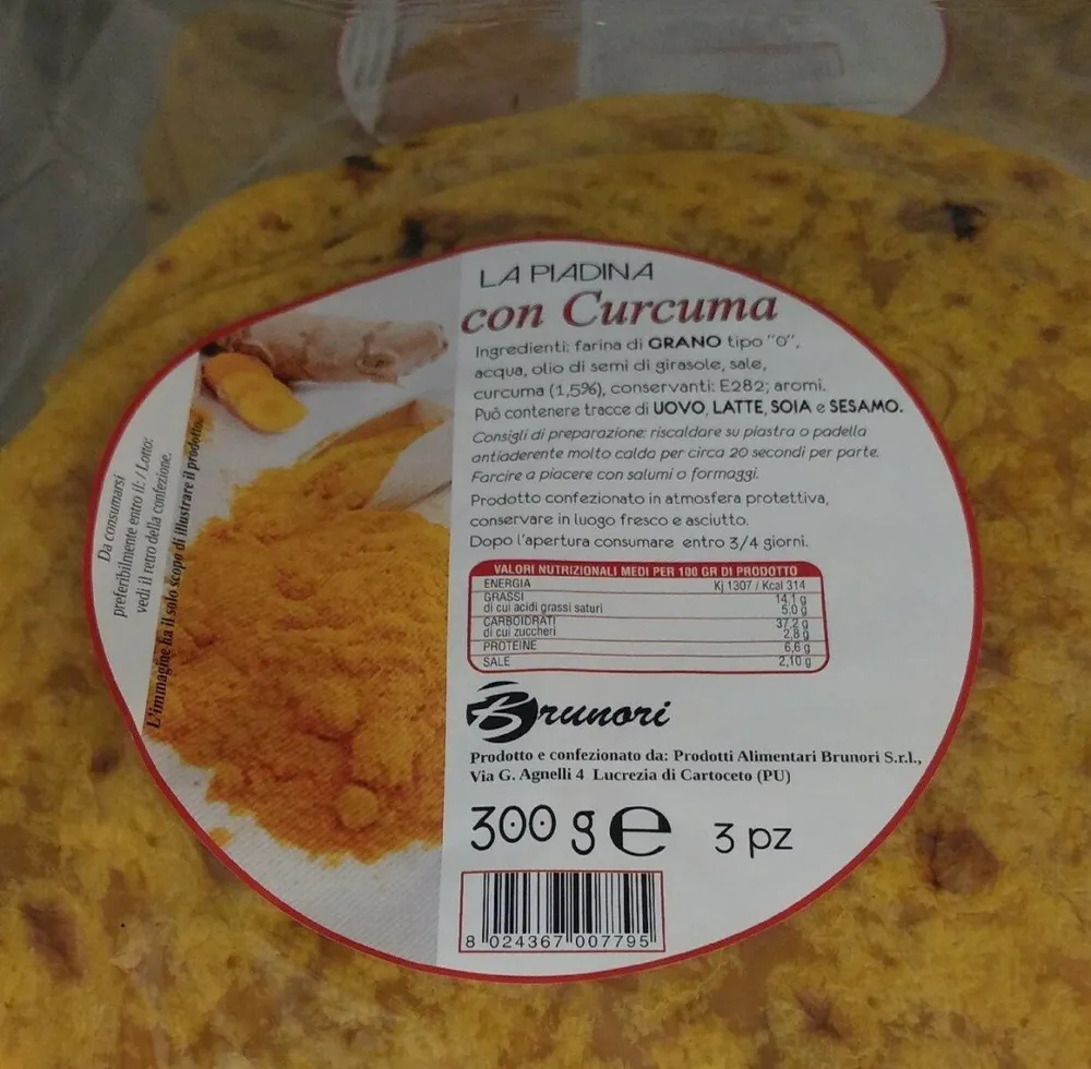 La piadina con curcuma