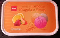 Gelato al limone, fragola e pesca
