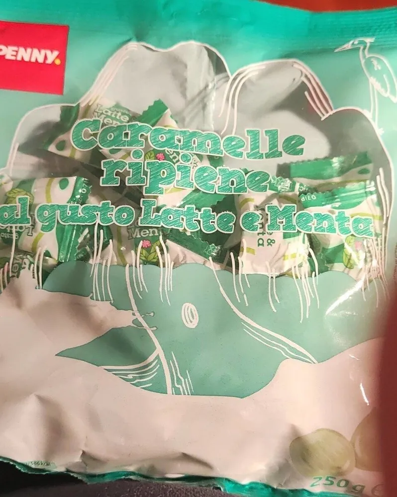 Caramelle ripiene latte e menta