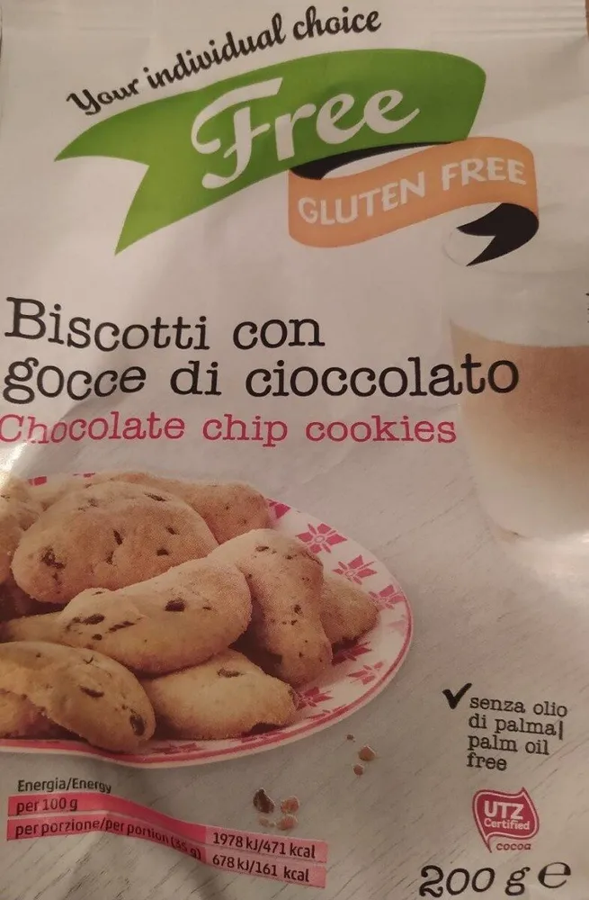 Biscotti con gocce di cioccolato senza glutine