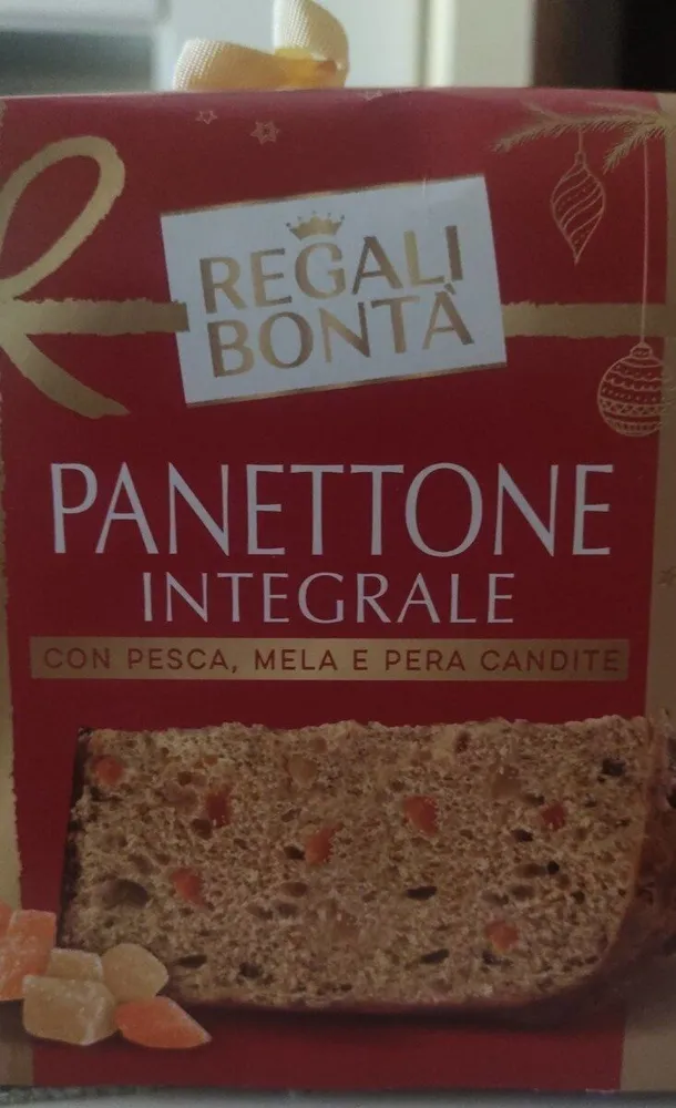 Panettone integrale con pesca mela e pera candite