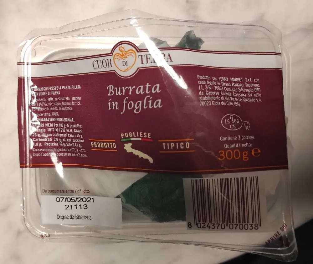 Burrata in foglia