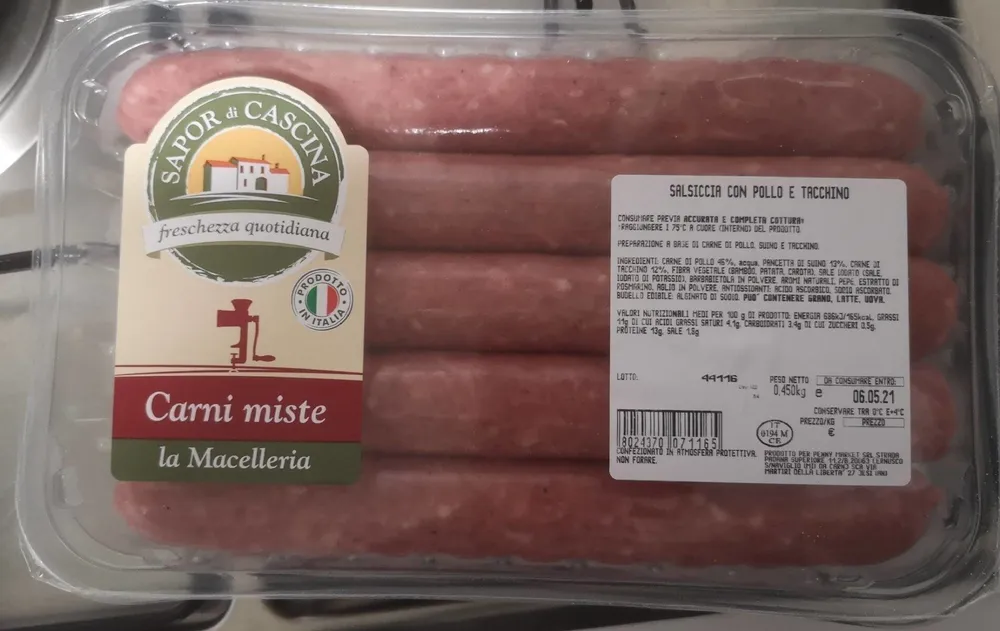 Salsiccia con pollo e tacchino