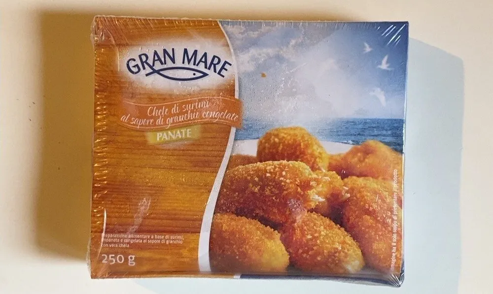 Chele di surimi al sapore di granchio congelate