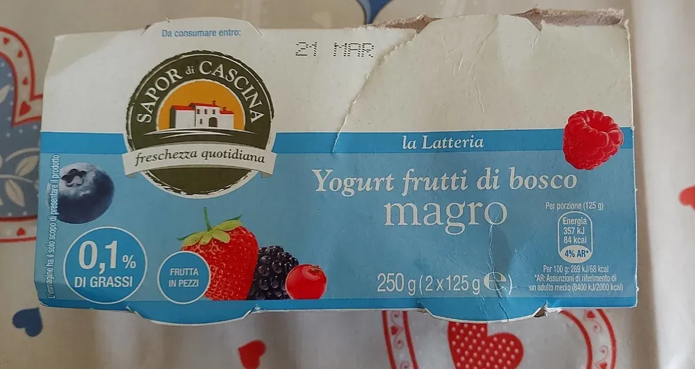 Yogurt frutti di bosco magro