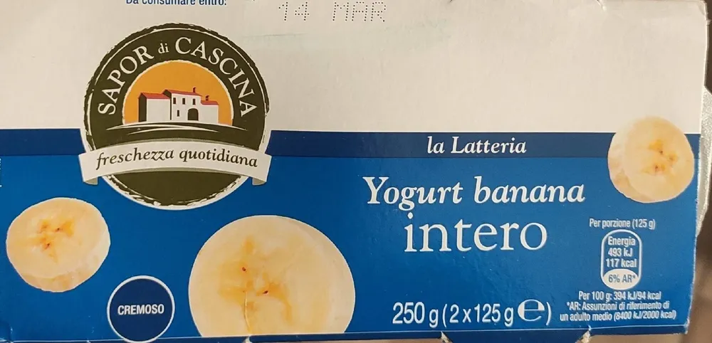 Yogurt intero alla banana