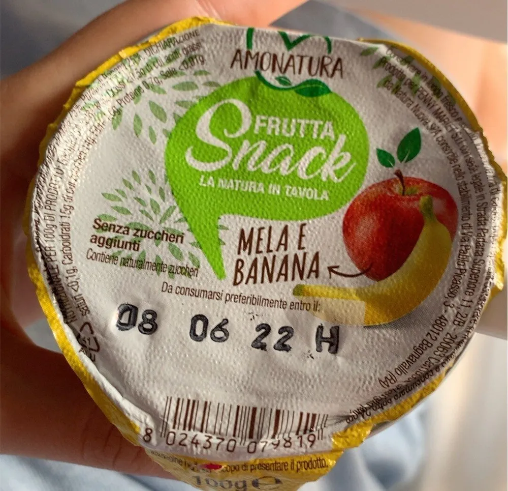 Frutta snack mela e banana