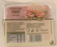 Prosciutto cotto per toast con acqua agginta