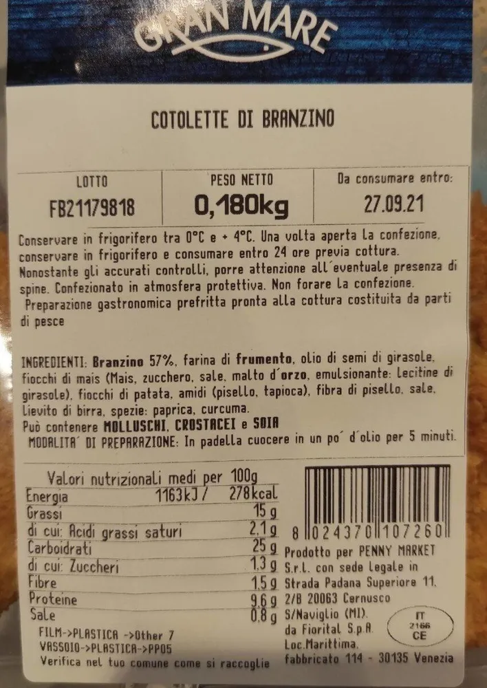 Cotolette di branzino