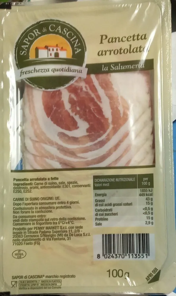 Pancetta arrotolata