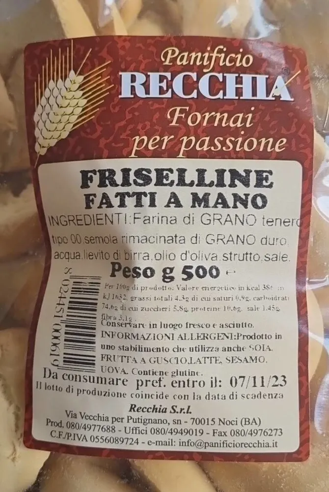 Friselline fatte a mano